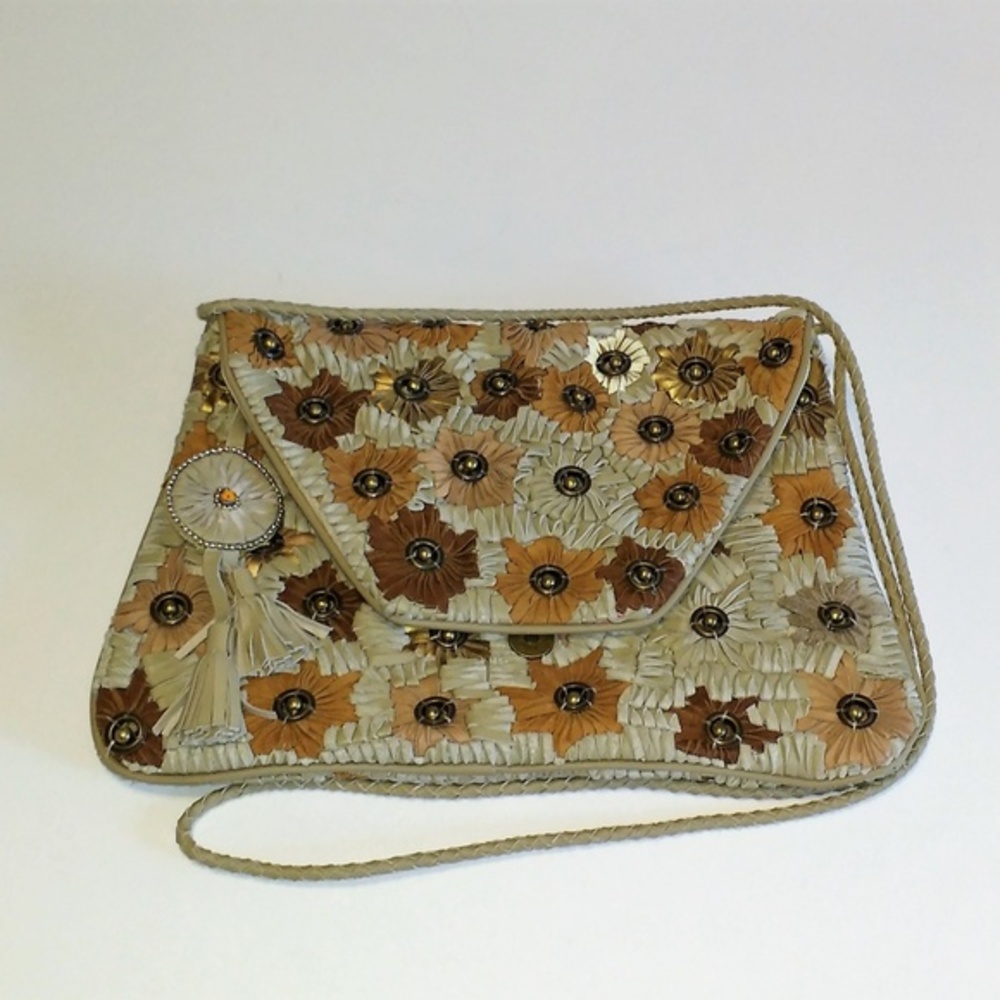 *Fall Burst metal embellished leather satchel
